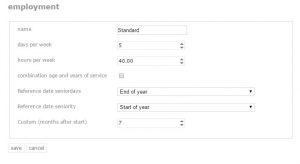 How do you calculate the right (part-time) percentage for a contract